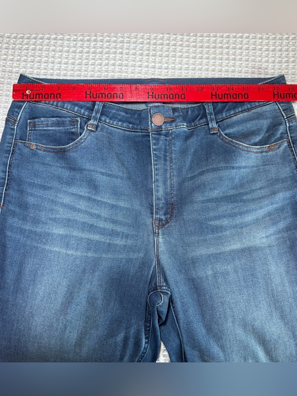 Democracy Ab solution Itty Bitty Bootcut Jeans 14P Petite Dark Indigo Stretch - Picture 5 of 12